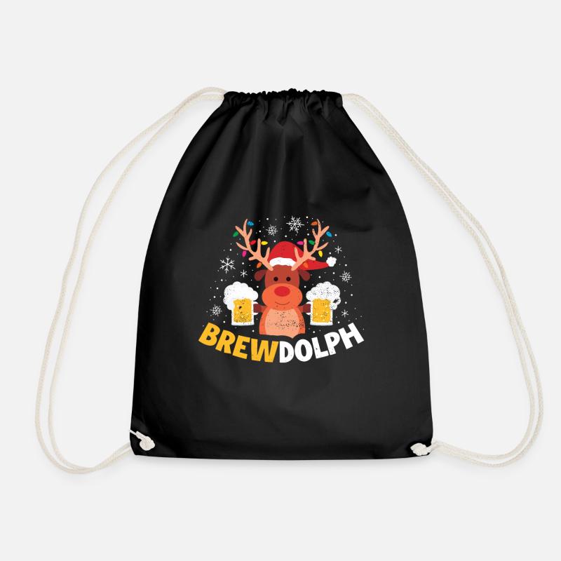 Christmas Gift Funny Christmas Gift - Drawstring Bag - black