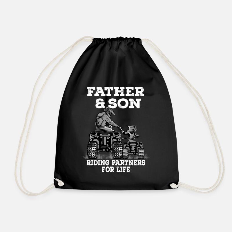 Quad Vater und Sohn Spruch Geschenk - Turnbeutel - Schwarz