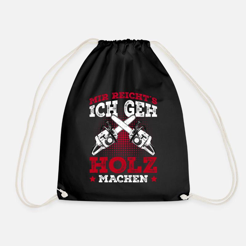 Holzfäller Geschenk Förster Waldarbeiter - Turnbeutel - Schwarz