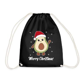 Avocado Christmas gift Christmas present - Drawstring Bag - black - Front