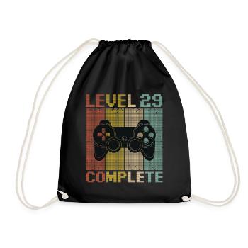 Level 29 Complete Gamer Gamer 29 years - Drawstring Bag - black - Front