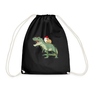 Père Noël T Rex et cobayes - Sac de sport léger - noir - Devant