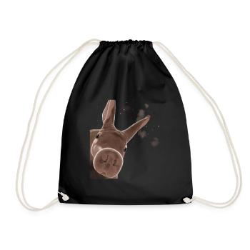 Curious Aardvark - Drawstring Bag - black - Front