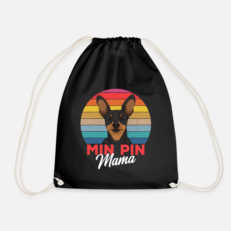 Zwergpinscher Mama Hundehalterin Geschenk - Turnbeutel - Schwarz