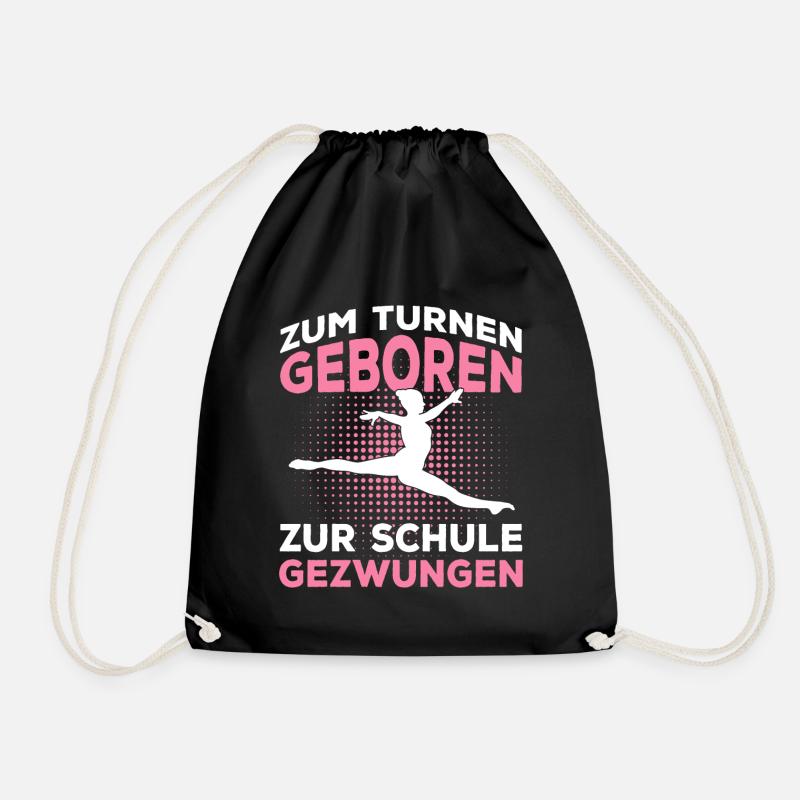 Zum Turnen Geboren Turnerin Geschenk - Turnbeutel - Schwarz