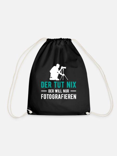 Der Tut Nix der Will nur Fotografieren Kamera Foto - Turnbeutel - Schwarz