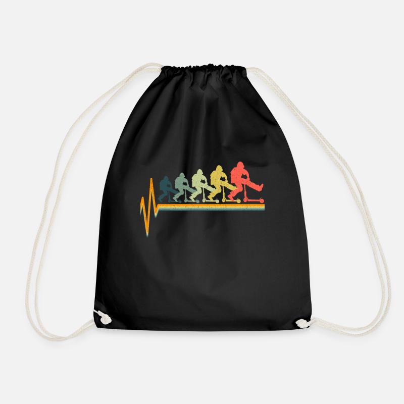 Scooter Stunt Retro Roller Geschenk Kinder - Turnbeutel - Schwarz