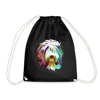 Splash Bearded Collie chien - Sac de sport léger - noir - Devant