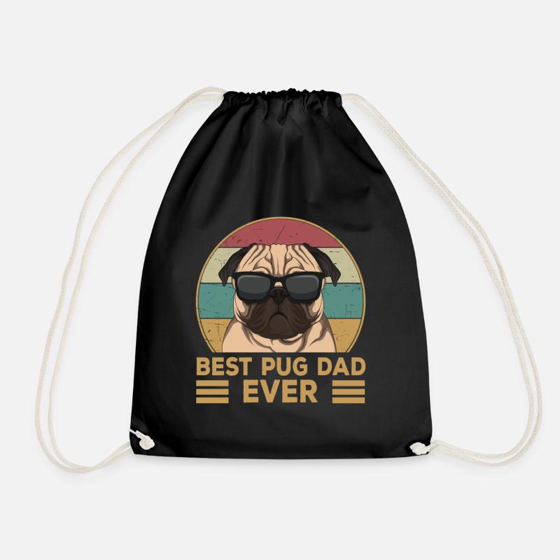 Best Pug Dad Ever Mops Hunde Papa Herrchen - Turnbeutel - Schwarz
