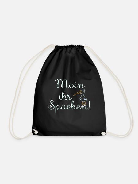 Moin Ihr Spacken Plattdeutsch Geschenkidee - Turnbeutel - Schwarz