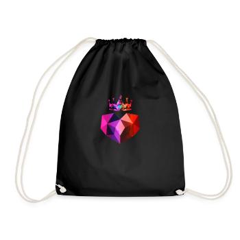 Heart Crown Love Purple Red Pink - Drawstring Bag - black - Front