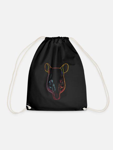 Bunte Tapire Geschenkidee - Turnbeutel - Schwarz