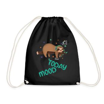 Lazy day,sloth day,relaxing day,sleepy day. - Drawstring Bag - black - Front