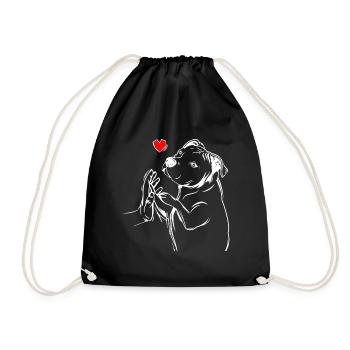 Pitbull amour chien femme cadeau - Sac de sport léger - noir - Devant
