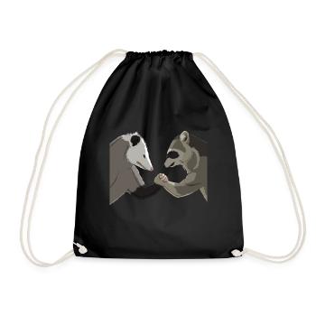 Opossum Raton Laveur Bras de fer - Sac de sport léger - noir - Devant