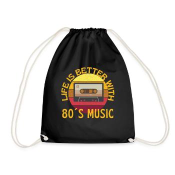 La vie est meilleure avec la musique des années 80 - Sac de sport léger - noir - Devant