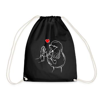 Cadeau drôle de maîtresse de chien d'amour de caniche - Sac de sport léger - noir - Devant