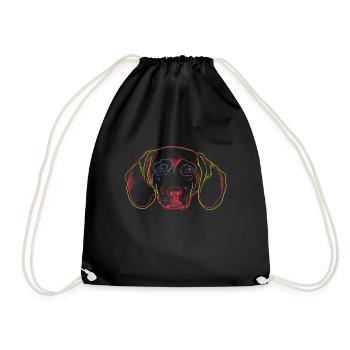 Bunter Tiroler Bracke Hund - Turnbeutel - Schwarz - Vorne
