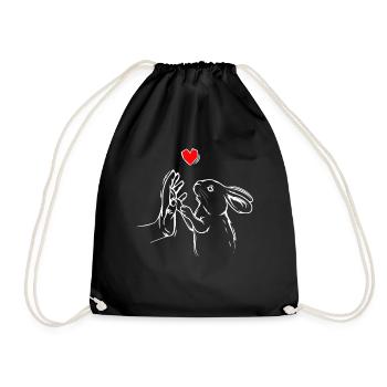 Bunnies Love Sweet Rabbit Rabbit - Drawstring Bag - black - Front