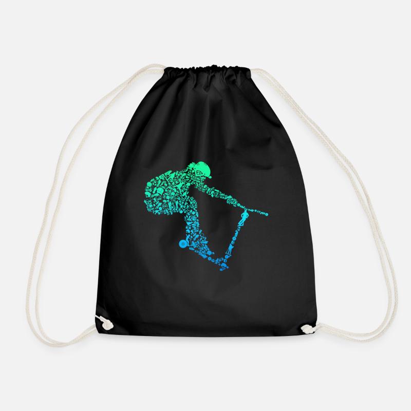 Scooter stunt scooter gift - Drawstring Bag - black