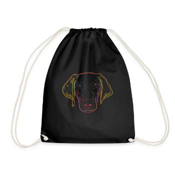Bunter Weimaraner Hund - Turnbeutel - Schwarz - Vorne