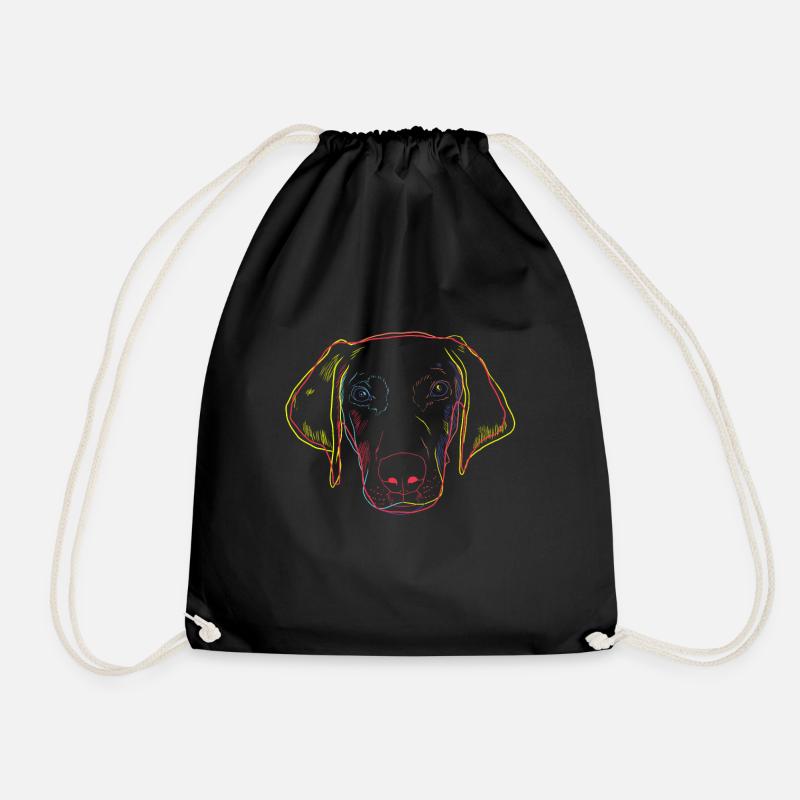 Bunter Weimaraner Hund - Turnbeutel - Schwarz