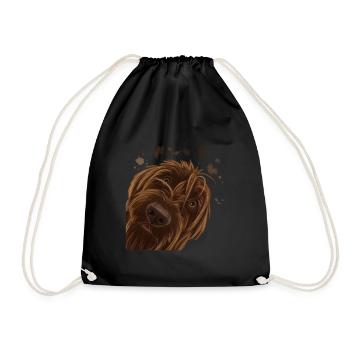 Curieux Wirehaired Pointing Griffon chien - Sac de sport léger - noir - Devant
