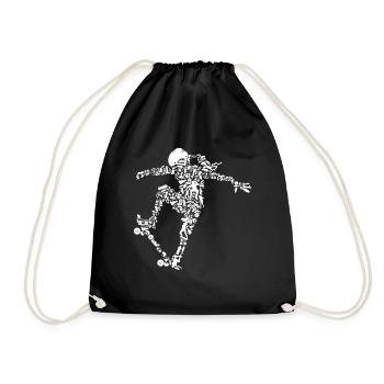 Skater Girl Skateboard Stunt Gift Girl - Drawstring Bag - black - Front