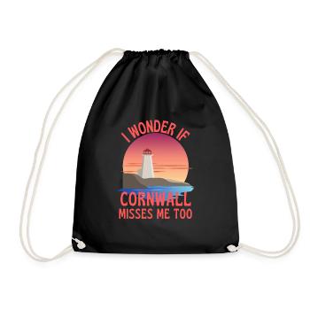 I Wonder If Cornwall Misses Me Too Pasty - Drawstring Bag - black - Front