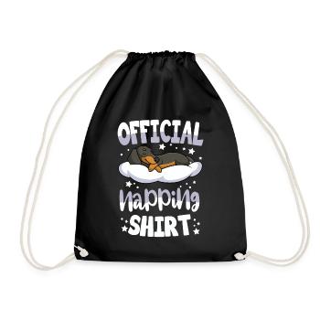 Dachshund Sleeping Shirt Dog Owner Gift - Drawstring Bag - black - Front