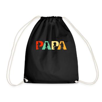 Kletterer Wanderer Papa, Retro Papa Wandern Vaters Geschenk - Turnbeutel - Schwarz - Vorne