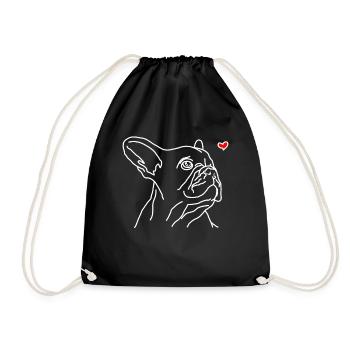 French Bulldog Love Female - Drawstring Bag - black - Front