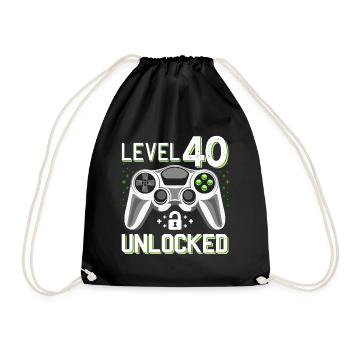 40 anniversaire niveau 40 cadeau de joueur - Sac de sport léger - noir - Devant