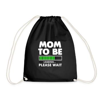 Pregnant Pregnancy Announcement MothertoBe Gift - Drawstring Bag - black - Front