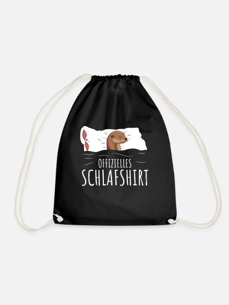 Offizielles Schlafshirt Otter Seeotter - Turnbeutel - Schwarz