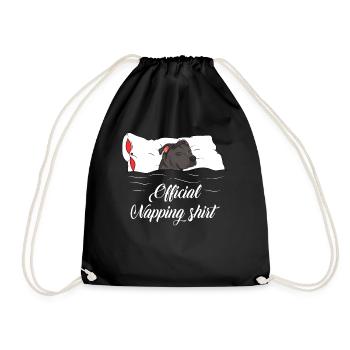 Staffordshire Terrier Sleeping Shirt Gift - Drawstring Bag - black - Front