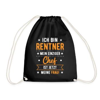 Opa Ich Bin Rentner Mein Einziger Chef Meine Frau - Turnbeutel - Schwarz - Vorne