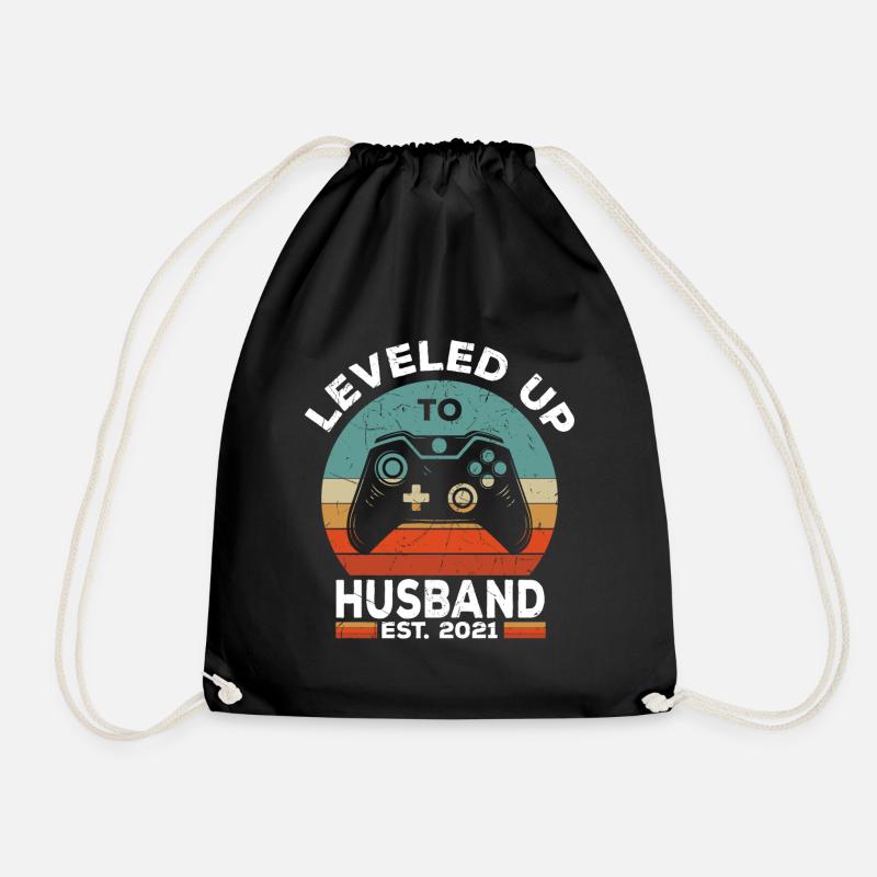 Ehemann 2021 Gamer Hochzeit Geschenk - Turnbeutel - Schwarz
