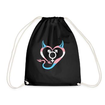 Devil's Heart Transgender with Symbol - Drawstring Bag - black - Front