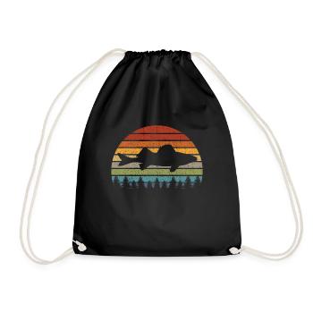 Cadeau amusant pour la pêche au sauger - Sac de sport léger - noir - Devant