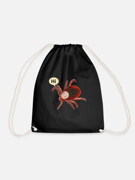 Zecken Hallo Geschenk - Turnbeutel - Schwarz