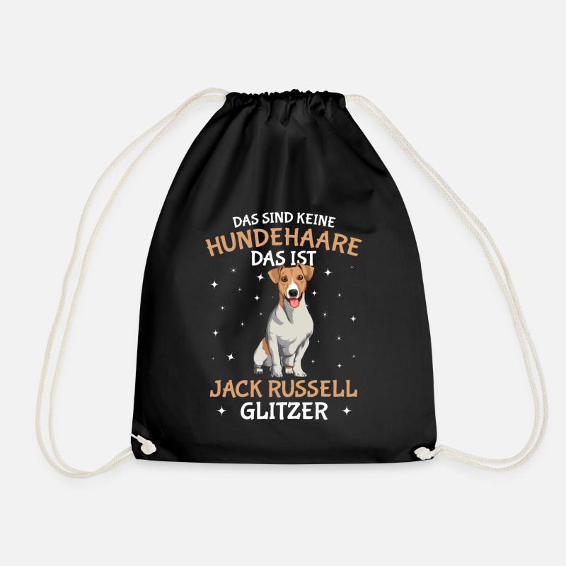 Jack Russell Terrier Glitzer Hundehalter - Turnbeutel - Schwarz