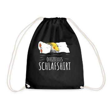 Offizielles Schlafshirt Nymphensittich - Turnbeutel - Schwarz - Vorne
