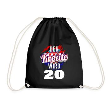 Der Kroate wird 20 Jahre alt Geburtstag Nostalgie - Turnbeutel - Schwarz - Vorne