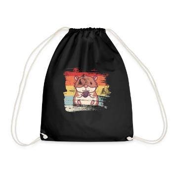 Hamster rétro - Sac de sport léger - noir - Devant