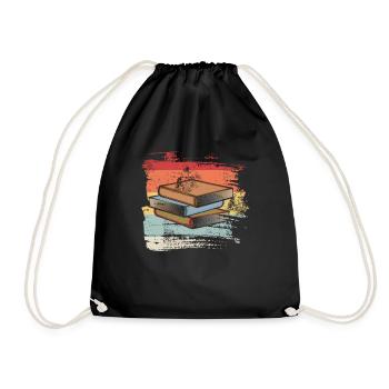 Retro Book - Drawstring Bag - black - Front