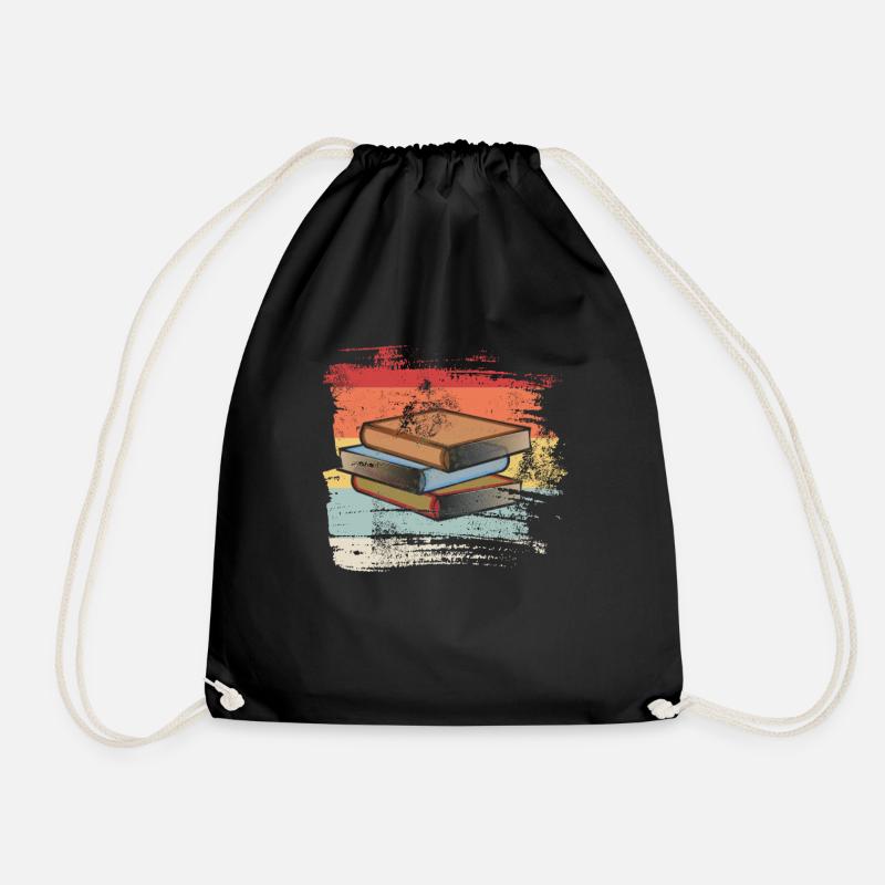 Retro Buch - Turnbeutel - Schwarz