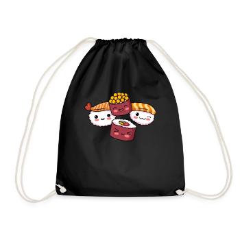I Love Sushi Sushi Gift - Drawstring Bag - black - Front