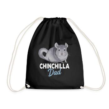 Chinchilla Dad Dad Gift - Drawstring Bag - black - Front
