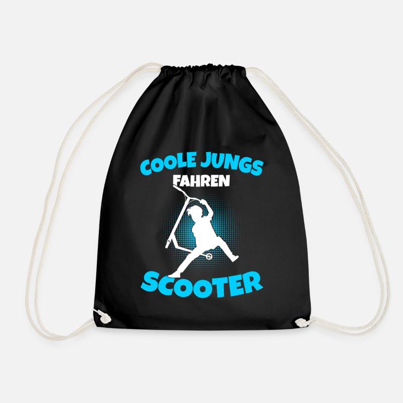 Coole Jungs fahren Scooter Stunt Roller - Turnbeutel - Schwarz